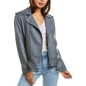 Walter Baker Kingsley Steel Blue Leather Jacket NWT Size Small